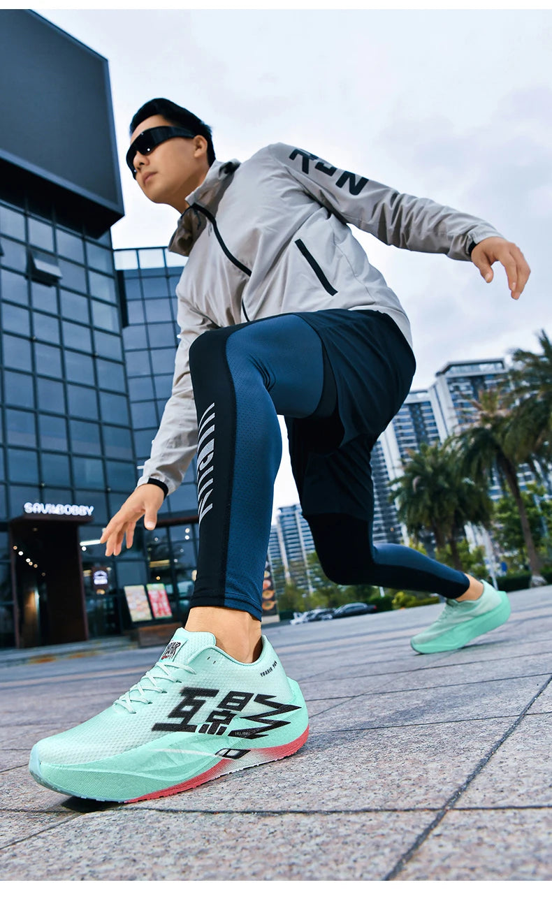 Men Sports Carbon Board Speciality Breathable Lightweight Women's Comfortable Athletic Nonskid Sneakers﻿ Marathon Running Shoe