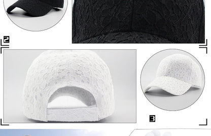 CNTANG Brand Summer Lace Hat Cotton Baseball Cap For Women Breathable Mesh Girls Snapback Hip Hop Fashion Female Caps Adjustable