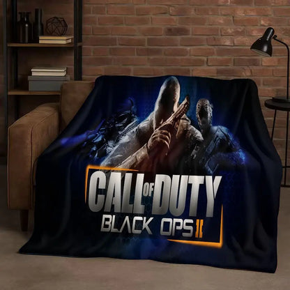 3D Classic Gun Game Call of Duty COD Ghost Simon Flannel Blanket,Ultra Soft Warm Plush Throw for Home Bedroom Bed Sofa Cover Kid
