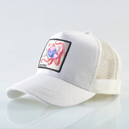 Unisex Baseball Cap With Octopus Patch For Men And Women Four Season Snapback Trucker Hats Outdoor Breathable Casual Sports Cap
