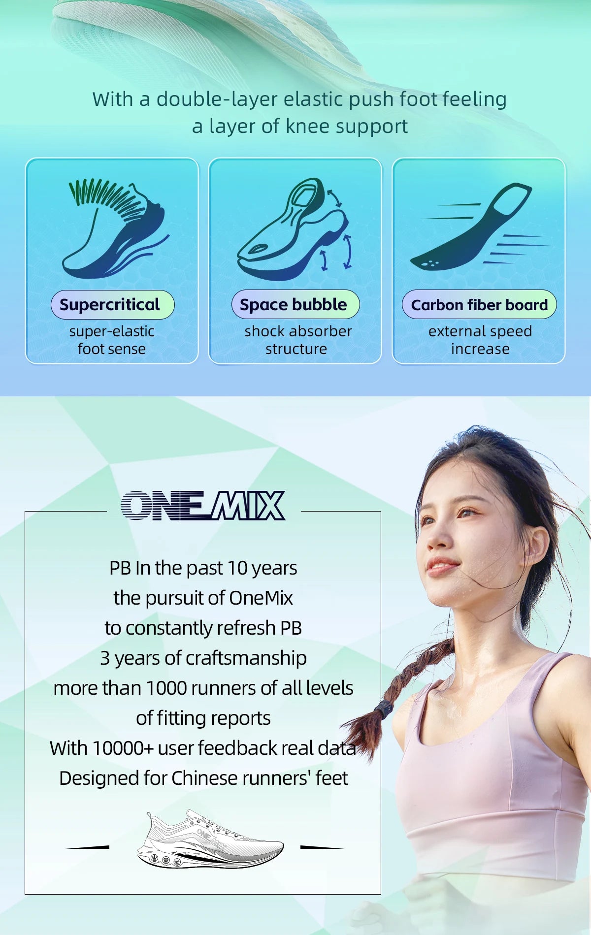 ONEMIX Carbon Plate Marathon Running Racing Shoes Professional Stable Support Shock Relief Ultra-Light Rebound Sneakers