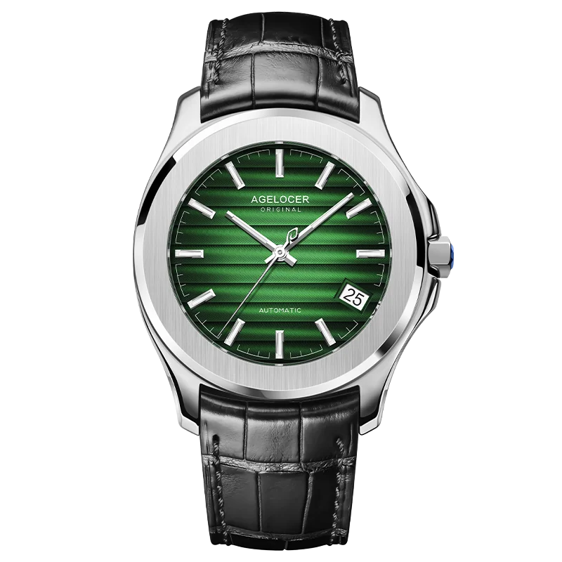 AGELOCER Original Baikal Watch Men's Big Calendar Business Formal Automatic Mechanical Watch Birthday Gift for Men