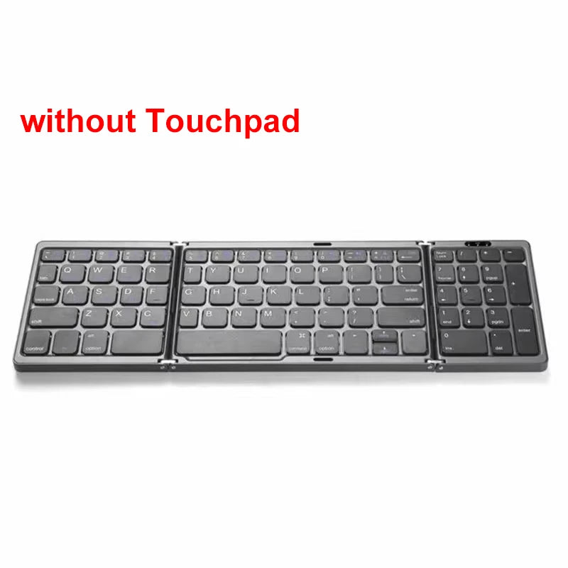 KEBIDUMEI Three Bluetooth Keyboard Tri-fold Keyboard with Touchpad Mini Keyboard Rechargeable Keyboard for Windows Android IOS