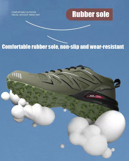 2025 New Men Hiking Shoes Outdoor Waterproof Sports Shoes Comfortable Leather Hiking Training Boots Large Size Tactical Shoe Men