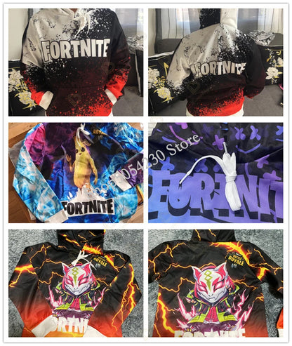 3D Printed Llama Fortnite Hoodie Battle Royale Cartoon Sweatshirts for Men And Women Game Hero Hooded Shirt for Teens