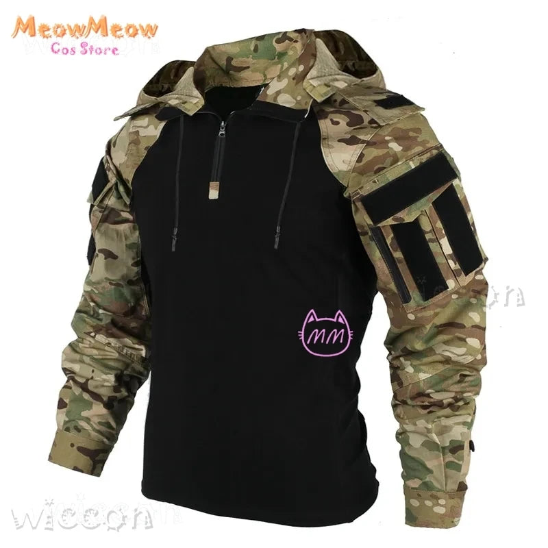 Call of Duty Ghost Cosplay Tactical Suit Combat Camo Uniform Black Blue Military Training Game Style Coat Halloween Party Outfit