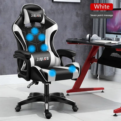 RGB Gaming Chair Ergonomic Computer Chair with Massage Function, Reclining Office Chair, Swivel Gamer Chair with Adjustable Height and Armrests