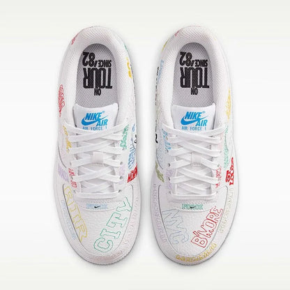 Nike ženske cipele za stariju djecu s vezenjem AF1 Air Force One niskog kupa ležerne cipele za dasku sportske cipele IO9739-100