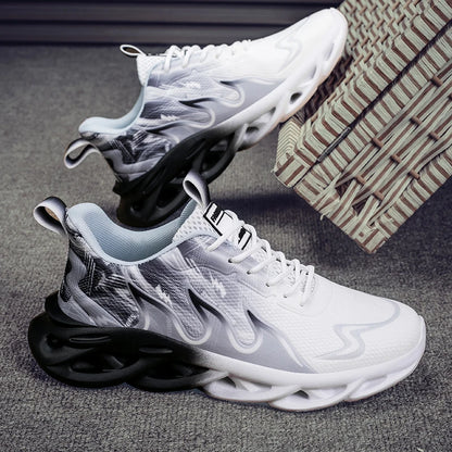 Men's Running Shoes Mesh Breathable Flat Cushioning Soft Comfortable Sneakers Outdoor Gym Trendy Casual Jogging Shoes for Men
