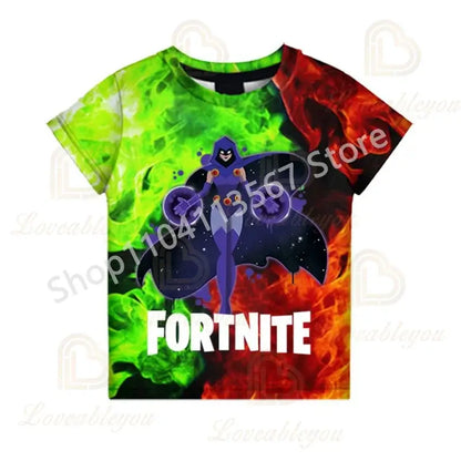 2PCS Suits F-Fortnite Victory 3D T-shirt Shorts Kids Tops Girls Boys Battle Royale Clothes Harajuku Tees Hero Children T-Shirt