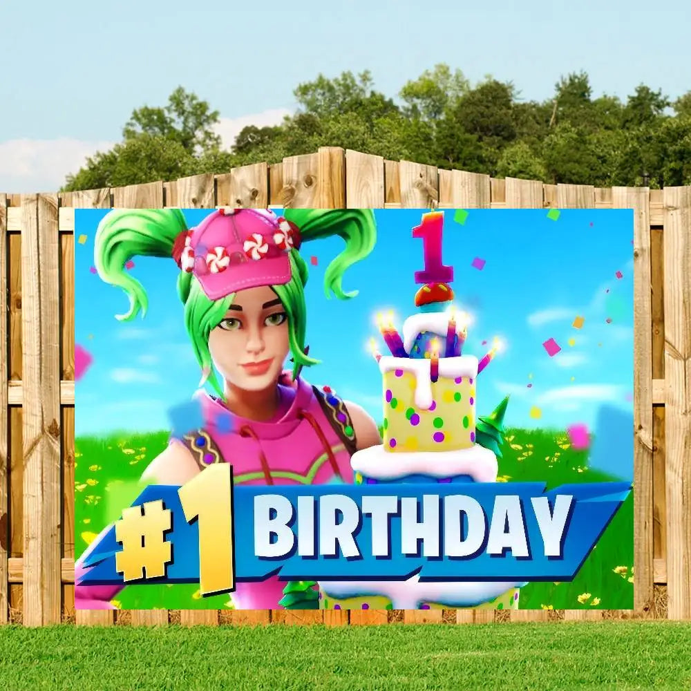 Anime Backdrop For Photo Studio Boys Baby Shower Happy Birthday Party Photography Hot Game F-Fortnite-ES Cool Background