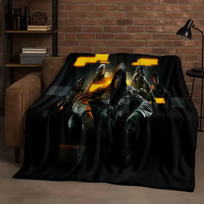 3D Classic Gun Game Call of Duty COD Ghost Simon Flannel Blanket,Ultra Soft Warm Plush Throw for Home Bedroom Bed Sofa Cover Kid