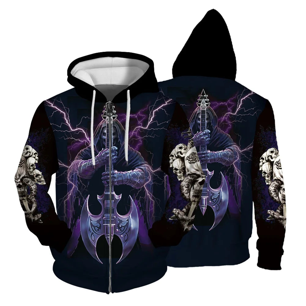 Autumn Sweatshirt New In Hoodies & Sweatshirts Comfortable Fashion Skull Print Keep Warm Clothing Man Hoodie Men's Clothing Tops, Produit gaming premium Fraquane, produits de luxe, nouvelle génération, équipement gamer