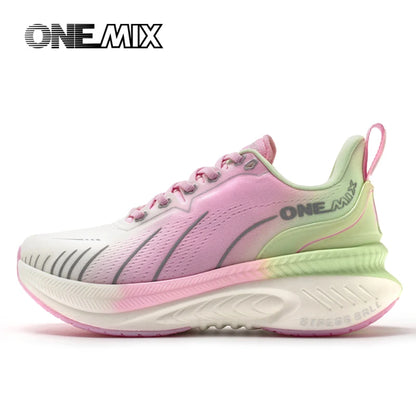 ONEMIX New Cushioning Running Shoes For Men Suitable Heavy Runners Lace Up Sports Women Non-slip Outdoor Athletic Male Sneakers