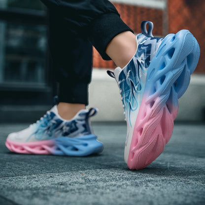 Men's Running Shoes Mesh Breathable Flat Cushioning Soft Comfortable Sneakers Outdoor Gym Trendy Casual Jogging Shoes for Men