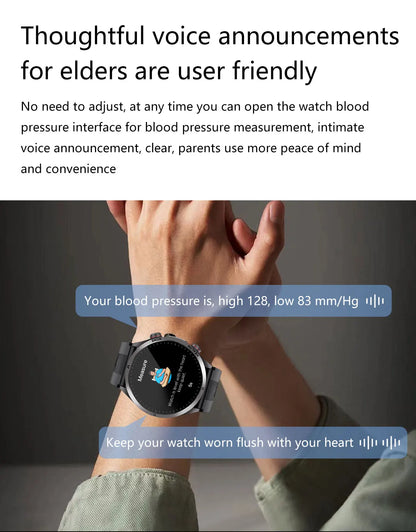 2026New Blood Pressure Air Pump Airbag Accurate Measure Smart Watch Men Micro Physical Examination Health ECG Smartwatch NFC BOX