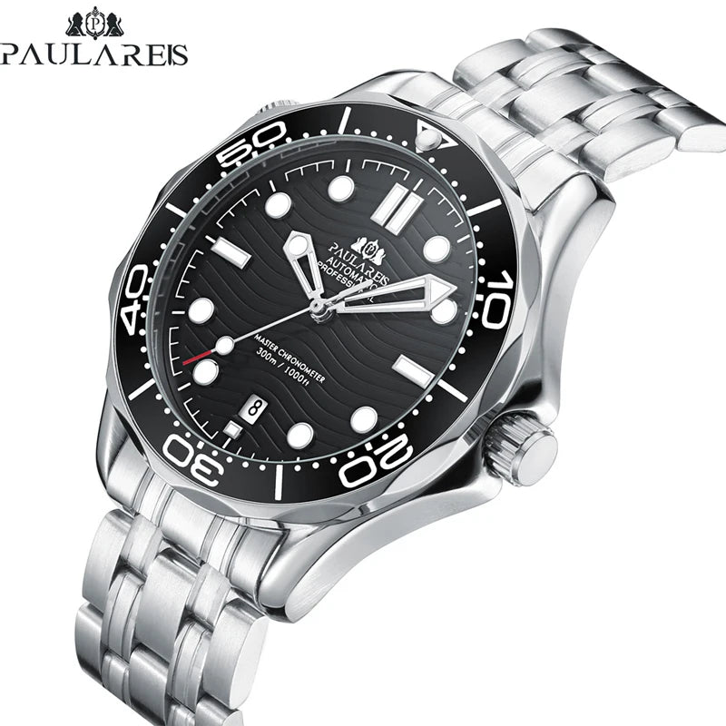 Luxury Automatic Watch for Men Stainless Steel Waterproof Calendar Mechanical Watches Fashion Casual Mens Watches Reloj Hombre