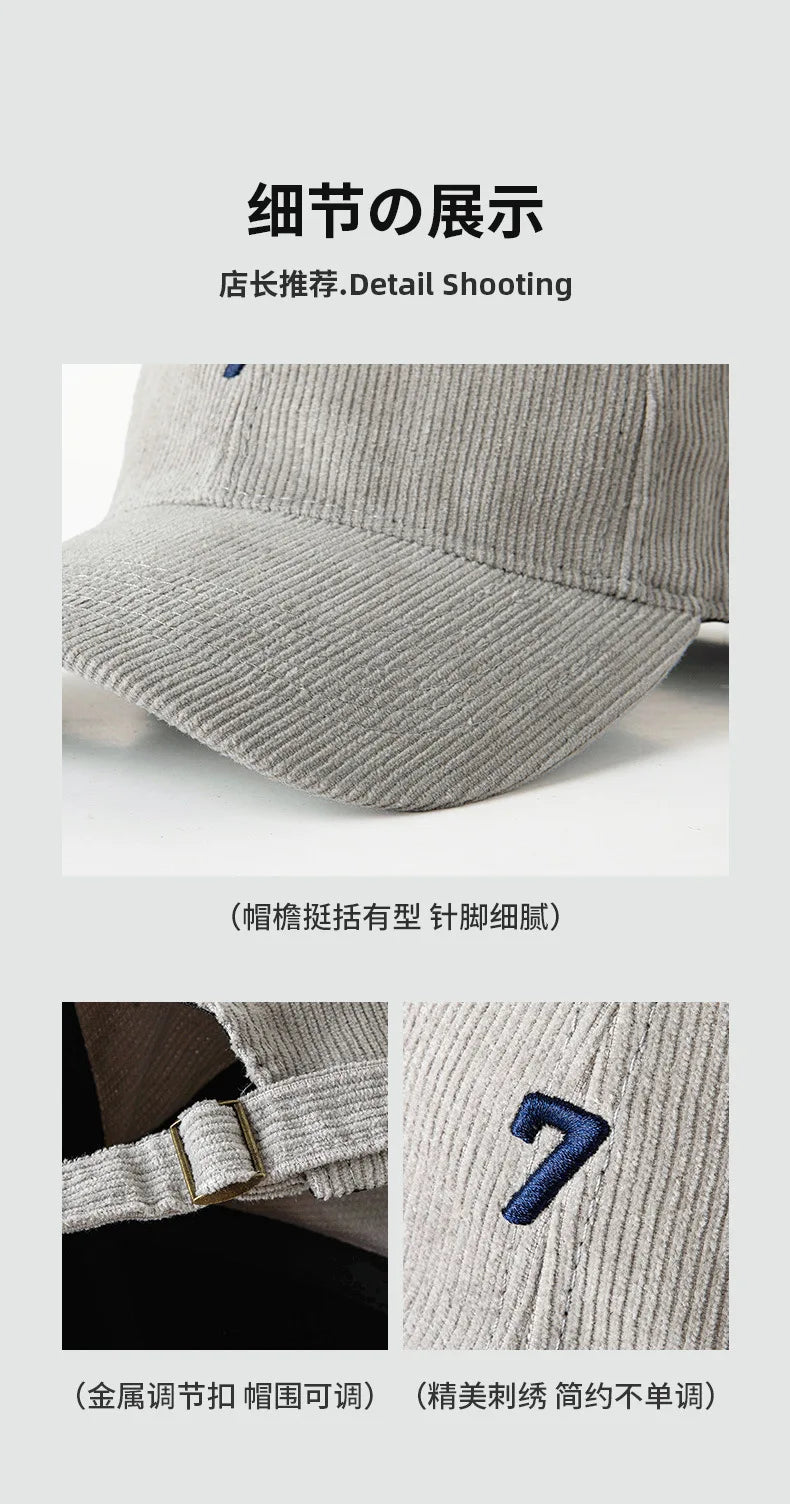 Winter 60-65 cm Large Size Corduroy Baseball Cap For Men Women Autumn Snapback Caps Big Head Dad Hat Gorra Bonnets Dropshipping