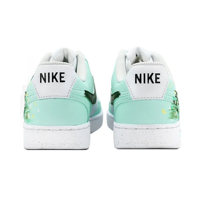 Individualizuoti sportiniai bateliai „Nike Court Vision 1“ „Mint Gorgeous“ „Huiya“ – rankų darbo, „High Street Campus“ stiliaus, neslystantys vyriški sportiniai bateliai