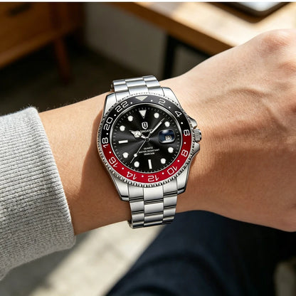 QINGXIYA Top Original Men Quartz Watches for Men Waterproof Calendar Stainless Steel Quartz Men Luxury Watch Luminous Wristwatch
