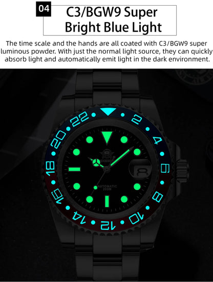 ADDIESDIVE 2025 New Men's Business Watch 200m Water Resistant 8215 Automatic Mechanical Watch Sapphire Crystal Luminous Watch