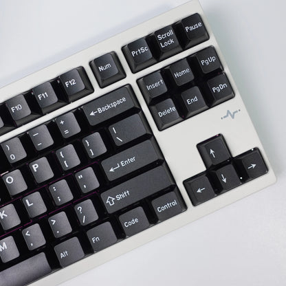 KBDiy GMK WOB Keycap Cherry Profile Double Shot PBT ISO 7u Black and White Keycaps For Mechanical Keyboard Retro Gaming Key Cap