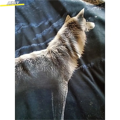 Мъжка тениска „Hipster Wolf“ с 3D печат, къс ръкав, модна лятна тениска, 3D животно, големи размери, с кръгла яка, за ежедневно носене и почивка