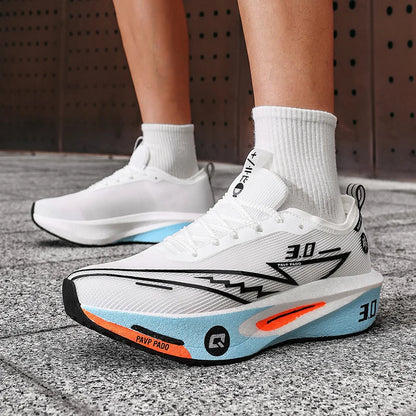 Brand Men's Carbon Plate Running Shoes, Soft Cushion, Shock Absorbing Sports Shoes, Unisex Sneakers, Light Anti-Slip Training Shoes