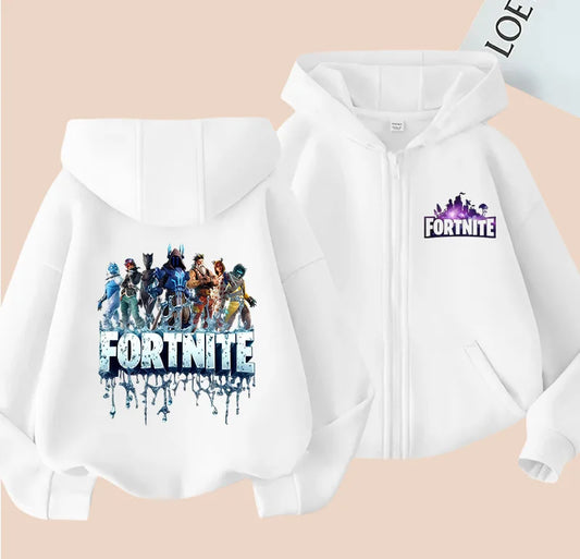 New Fortnite Children’s Hoodies Coat Cartoon Game Character Printed Zip-Up Hoodie Child Autumn Jacket Winter Kids Boys Clothes