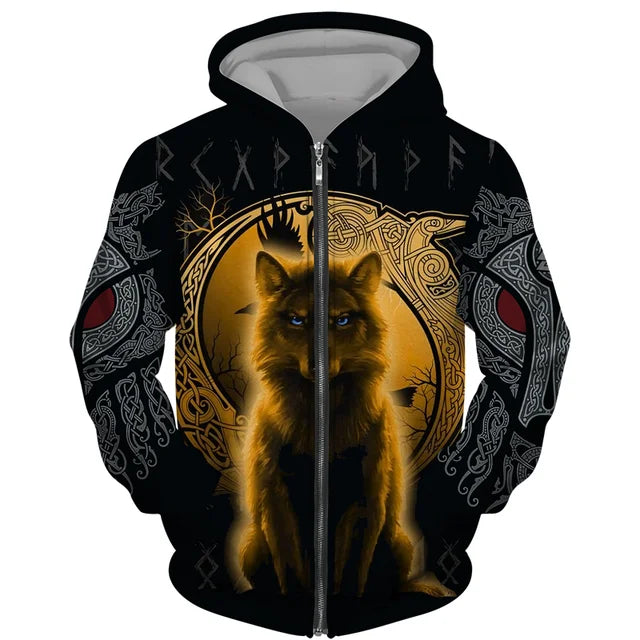 Cool 3D Wolf Printed Zipper Hoodies Fashion Men/Women Streetwear Hooded Jacket Coat Unisex Casual Hip Hop Pullover Sweatshirts