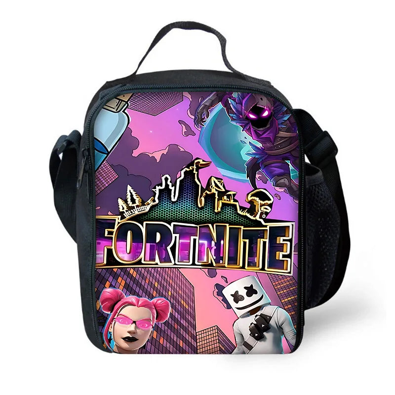 Hot Game Fortnite Child Insulated Large Capacity Bag for Boy and Girl Student Outdoor Picnic Reusable Thermal Cooler Lunch Box