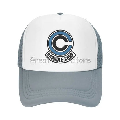 Capsule Corp Mesh-Baseballkappen Unisex-Hip-Hop-Trucker-Cap Anime DBZ Dad-Cap Verstellbare Rennkappe Sommer-Trucker-Snapback-Kappen