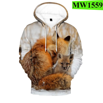 Hip Hop Popular Novelty Comfortable New Fox 3D Print Hoodies Sweatshirts Men/Women Sweatshirt Adult/Child Casual Pullovers