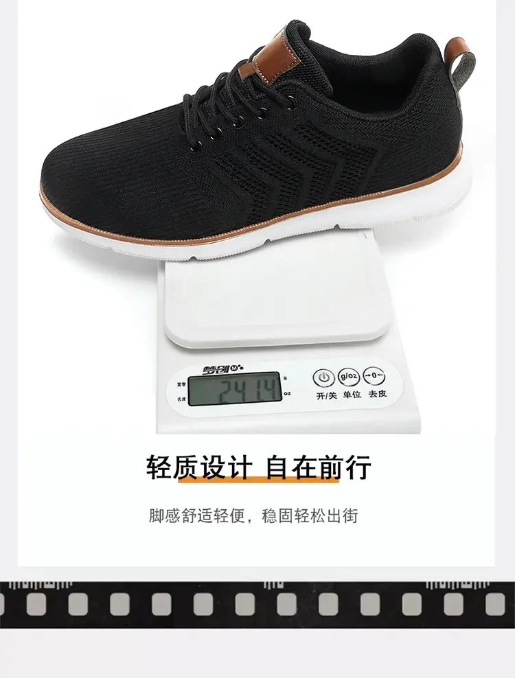 Casual Sneaker Shoes, Breathable Men's Walking Mesh, Soft Sole Outdoor Anti-Slip Travel Comfortable Running Shoes, Tenis Masculino