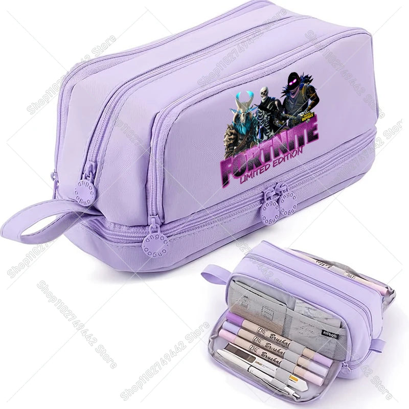 Game Anime Fortnites Student Pencil Case Cute Boy Girl Pencil Bag High-capacity Pencil Case Nylon Pen Case School Kids Stationery