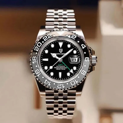 GMT Wristwatch PAGANI DESIGN Automatic Watch 40mm Mens Watch Top Brand Mechanical Watch 100M Waterproof Luminous Watches PD-1662
