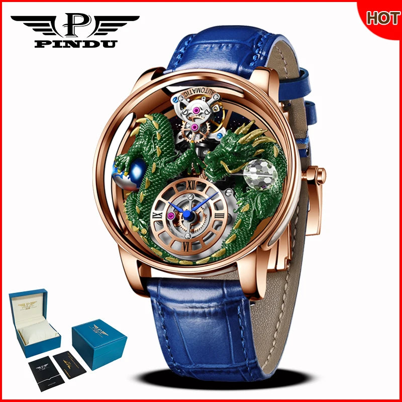 PINDU Design 2025 NEW Men's Watch Diamond Tourbillion Top Brand Luxury Astronomia Quartz Watch Men's Sapphire Glass Waterproof Watch