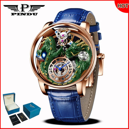 PINDU Design 2025 NEW Men's Watch Diamond Tourbillion Top Brand Luxury Astronomia Quartz Watch Men's Sapphire Glass Waterproof Watch