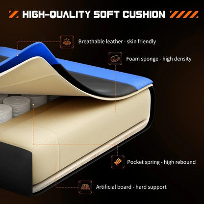 Ergonomic Racing Gaming Chair with Lumbar Support, Adjustable Swivel PU Leather Computer Chair with Headrest for Office & Home