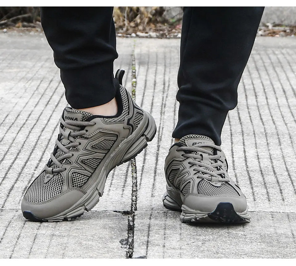 BONA 2023 New Designers Jogging Shoes Men Running Shoes Breathable Brand Sneakers Man Sports Training Walking Shoes Breathable m