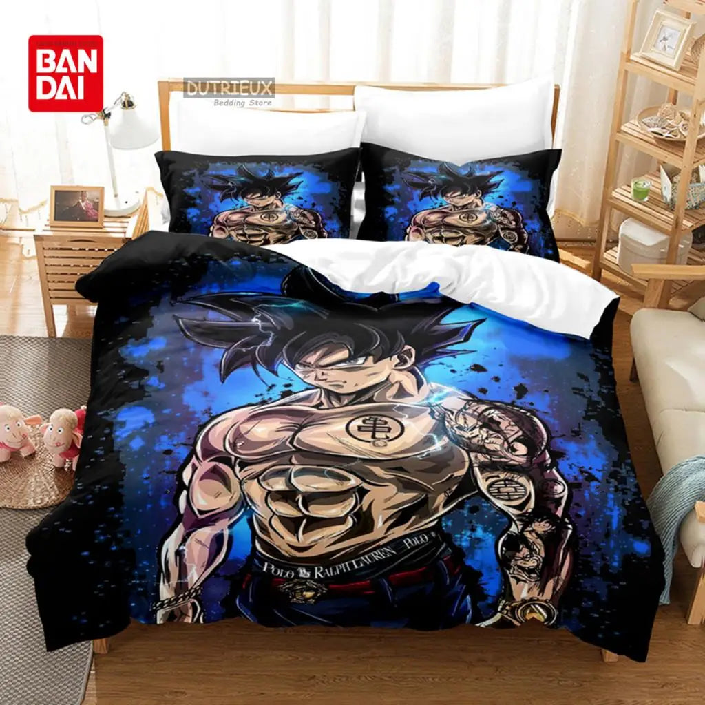 Dragon Ball Bedding Set Anime Goku Duvet Cover Comforter Bedclothes Single Twin Full Queen Size 3d Kids Adult Boys Gift