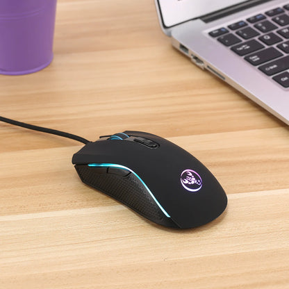 Hoogwaardige optische professionele gamingmuis met led-achtergrondverlichting in 7 heldere kleuren en ergonomisch ontwerp, 3200 DPI, voor LOL CS-gamers