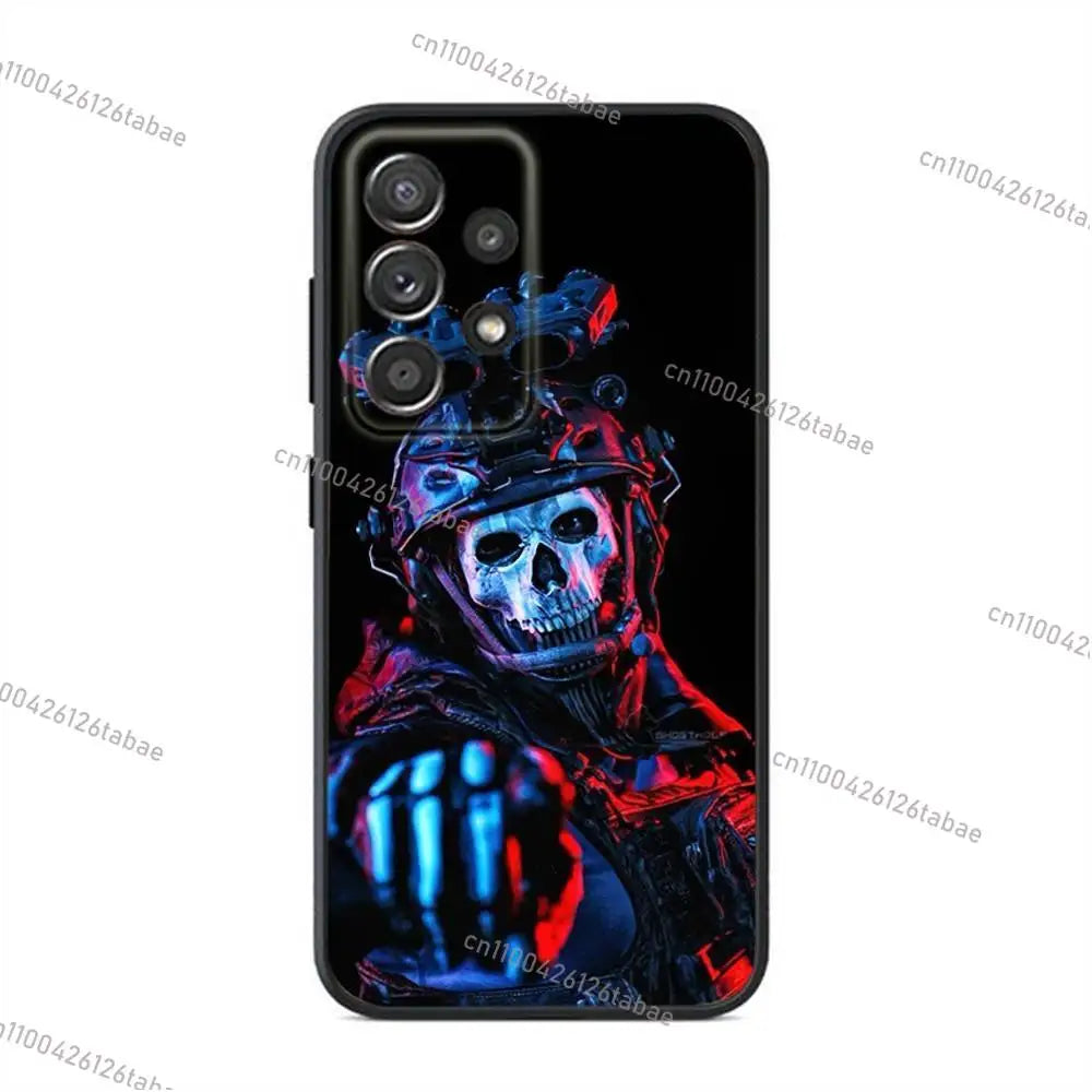 Black soft silicone case Phone Case For Samsung S24,21,22,23,30,Ultra,20,Plus,Note,10,9,COD Call Of Duty G-Ghost