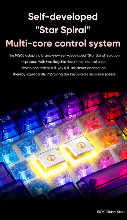 IROK MG63 Hollow Aluminium Gaming Magnetic Mechanical Keyboard 60% RT 0.001mm 8KHz 0.07ms 512K RGB Hot Swap Wired Gamer Keyboard