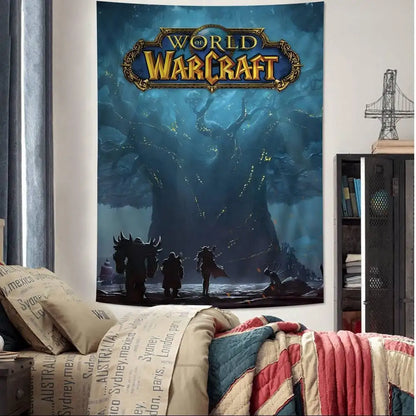 Hot Game World Of Warcraft Printed Large Wall Tapestry Cheap Hippie Wall Hanging Bohemian Wall Tapestries Mandala Home Decor