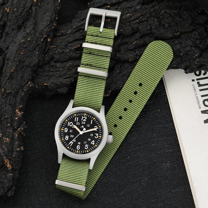 Militado ML05 38mm Military Watch Miyota 2035 Movement Domed Sapphire Crystal C3 Green Luminous 10Bar Waterproof Vintage Watches
