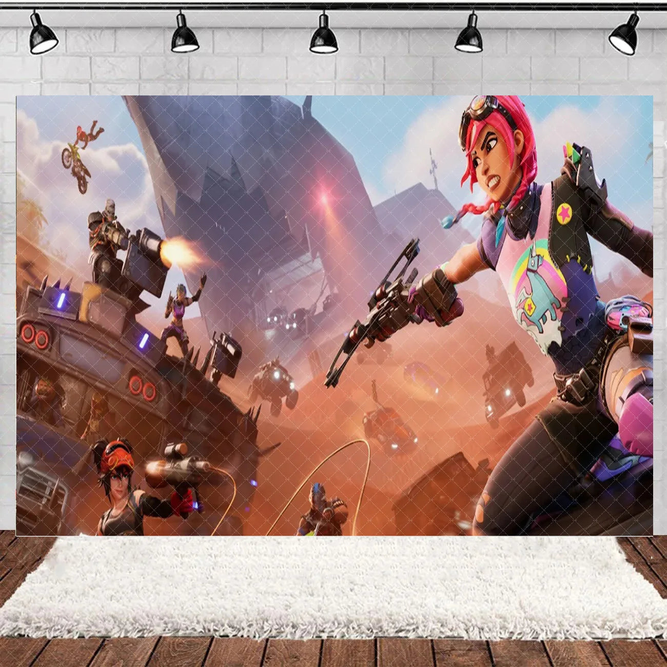 Fortnite Theme Happy Birthday Party Decoration Backdrop Shooting Game Alpaca Llama Supplies Background Baby Shower Kid Gifts