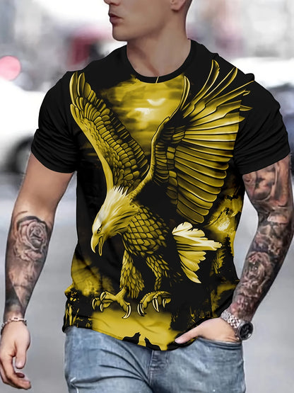 Fashion Eagle T-shirts met print Luxe T-shirt Zomer T-shirts voor heren Casual tops T-shirt met korte mouwen 3D-print Herenkleding