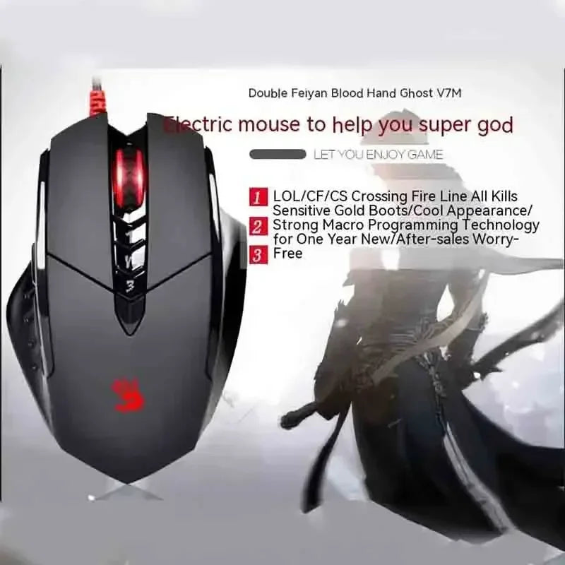Bloody V7M kabelgebundene Maus RGB leichtes ergonomisches Design 4000dpi PC Büro E-Sports Gaming Makroprogrammierung Maus für CF LOL CS