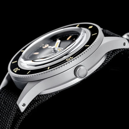 50-Fathoms Retro Black 40mm Double Domed Sapphire Automatic Miyota 8215 Movement Men Watch 20ATM Green Luminous Ceramic Bezel